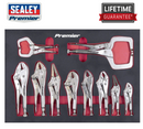 Sealey Locking Plier Set Premier Mole Grip With Foam Tray Insert 10pc AK6802