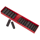 Sealey Premier Metric/Imperial Deep Impact Socket Set 1/2"Sq Drive 16pc AK685