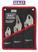 Sealey Locking Plier Adjustable Wrench 3pc Set Premier Spanners AK6876