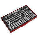 Sealey Premier Socket Set 1/2"Sq Drive 46pc AK6941