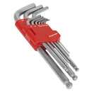 Sealey Premier Long Ball-End Hex Key Set 9pc AK7139