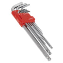 Sealey Premier Extra-Long Ball-End Hex Key Set 9pc AK7140