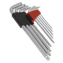 Sealey Premier Lock-On&trade; Extra-Long Ball-End Hex Key Set 9pc AK7180