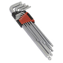 Sealey Premier Imperial Lock-On&trade; Extra-Long Ball-End Hex Key Set 9pc AK7181