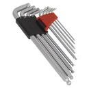 Sealey Premier Imperial Lock-On&trade; Extra-Long Ball-End Hex Key Set 9pc AK7181