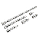 Sealey Premier Wobble/Rigid Extension Bar, Adaptor & Universal Joint Set 3/8"Sq Drive 6pc AK7690