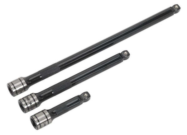 Wobble/Rigid Extension Bar Set 3pc 3/8"Sq Drive - Premier Black