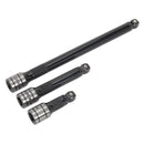 Sealey Premier Black Wobble/Rigid Extension Bar Set 1/2"Sq Drive 3pc AK7692