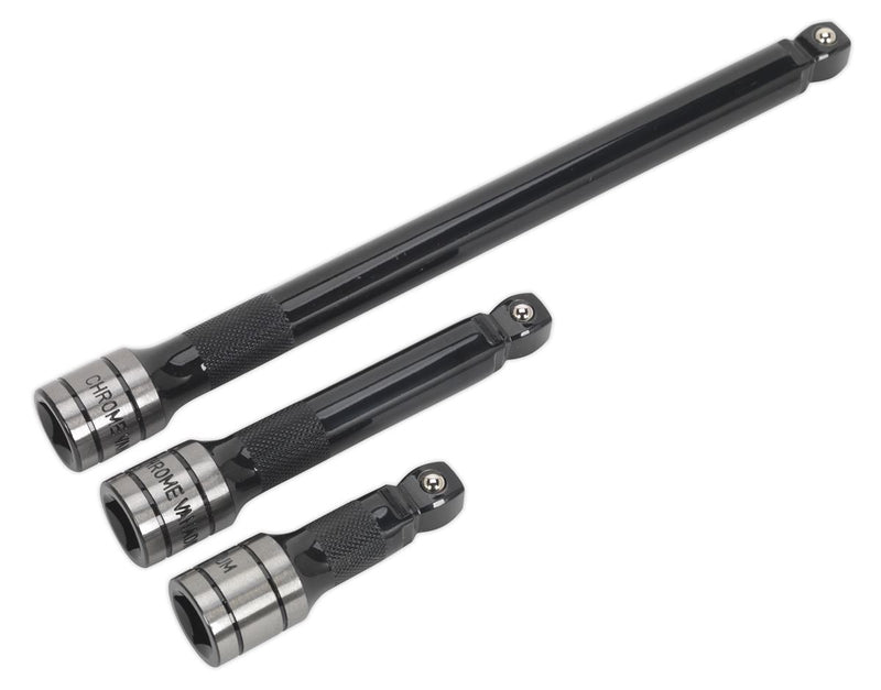 Wobble/Rigid Extension Bar Set 3pc 1/2"Sq Drive - Premier Black