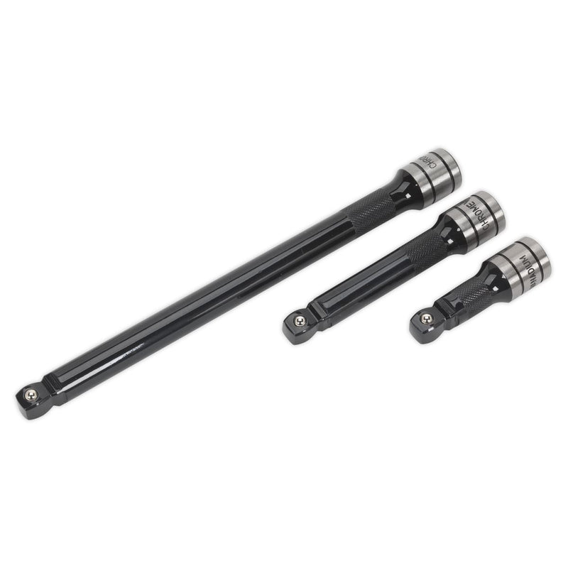 Wobble/Rigid Extension Bar Set 3pc 1/2"Sq Drive - Premier Black