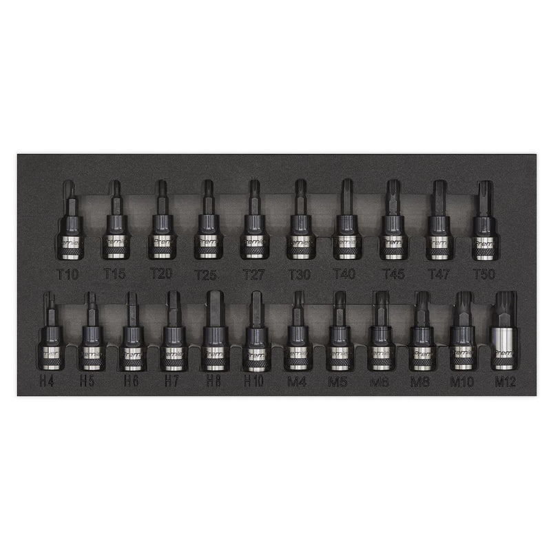 TRX-Star*/Hex/Spline Socket Bit Set 22pc 3/8"Sq Drive - Premier Black