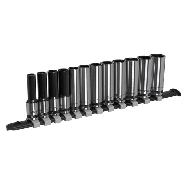 Sealey Deep Socket Set 3/8" Sq Drive Premier Black 12pc AK7993