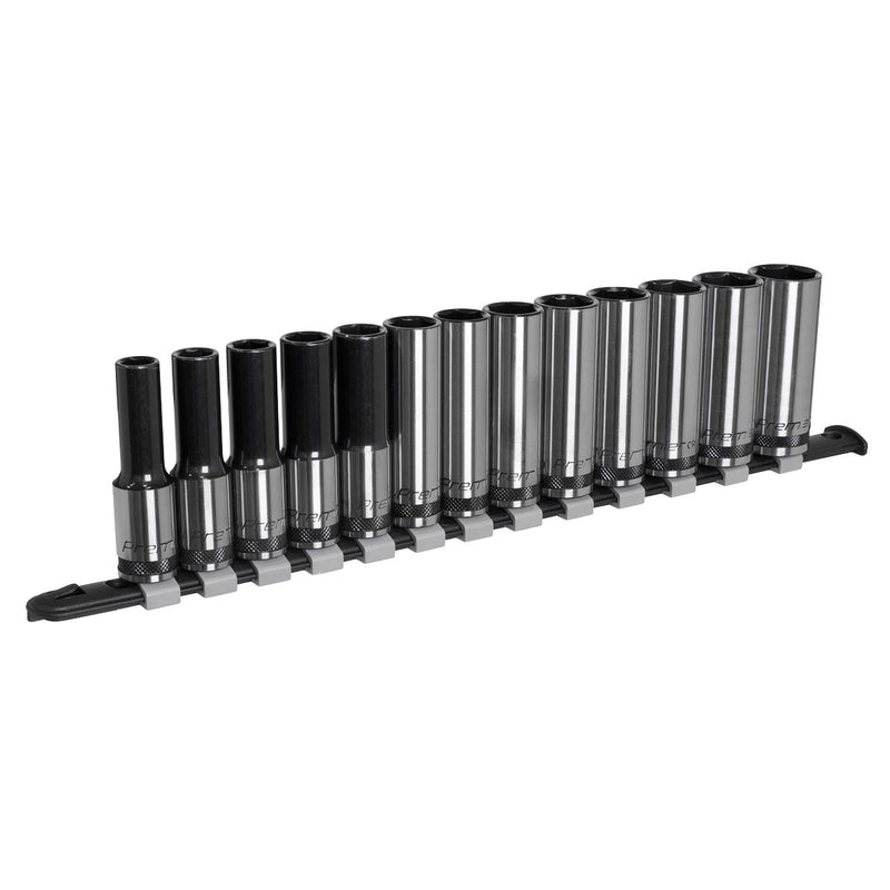 Sealey Deep Socket Set 1/2" Drive Premier Black 1/2" Drive 13pc AK7995