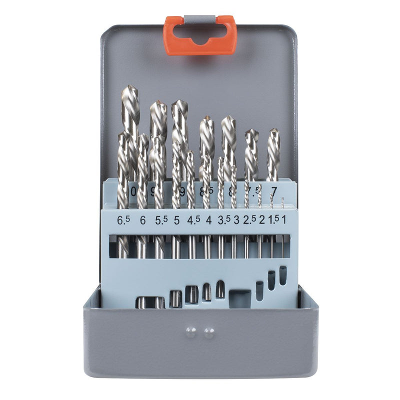 Left-Hand Spiral Drill Bit Set 19pc