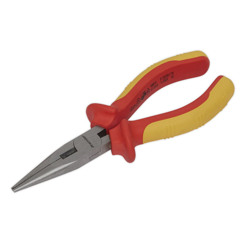 Sealey Long Nose Pliers 160mm VDE Approved AK83456