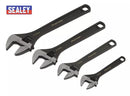 Sealey Adjustable Wrench 4pc Set 150, 200, 250 & 300mm Premier Spanners AK9567