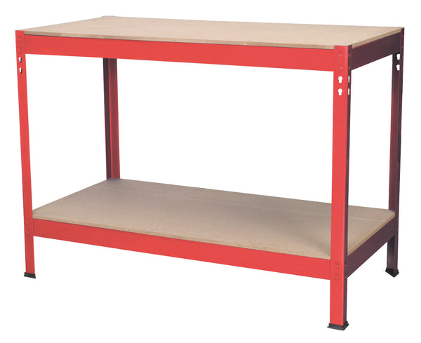 Workbench 1.2m Steel Wooden Top