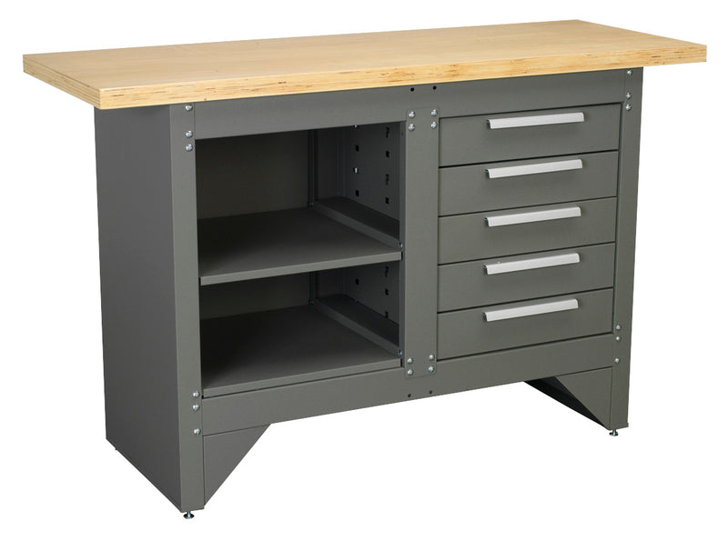 Workbench with 5 Drawers Ball-Bearing Slides Heavy-Duty