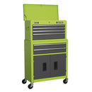 Sealey American PRO&reg; Topchest & Rollcab Combination 6 Drawer - Green/Grey AP2200BBHV