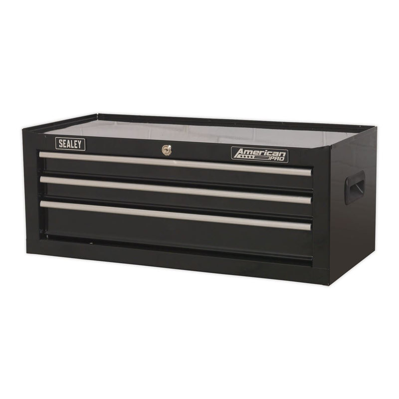 Mid-Box Tool Chest 3 Drawer with Ball-Bearing Slides - Black