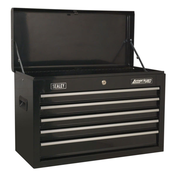 Topchest 5 Drawer with Ball-Bearing Slides - Black