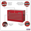 Sealey American PRO&reg; Topchest 5 Drawer - Red AP225