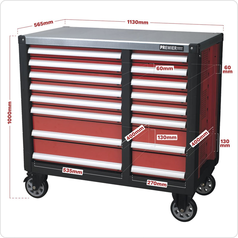 Mobile Workstation 16 Drawer with Ball-Bearing Slides