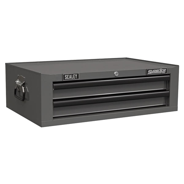 Mid-Box Tool Chest 2 Drawer with Ball-Bearing Slides - Grey/Black