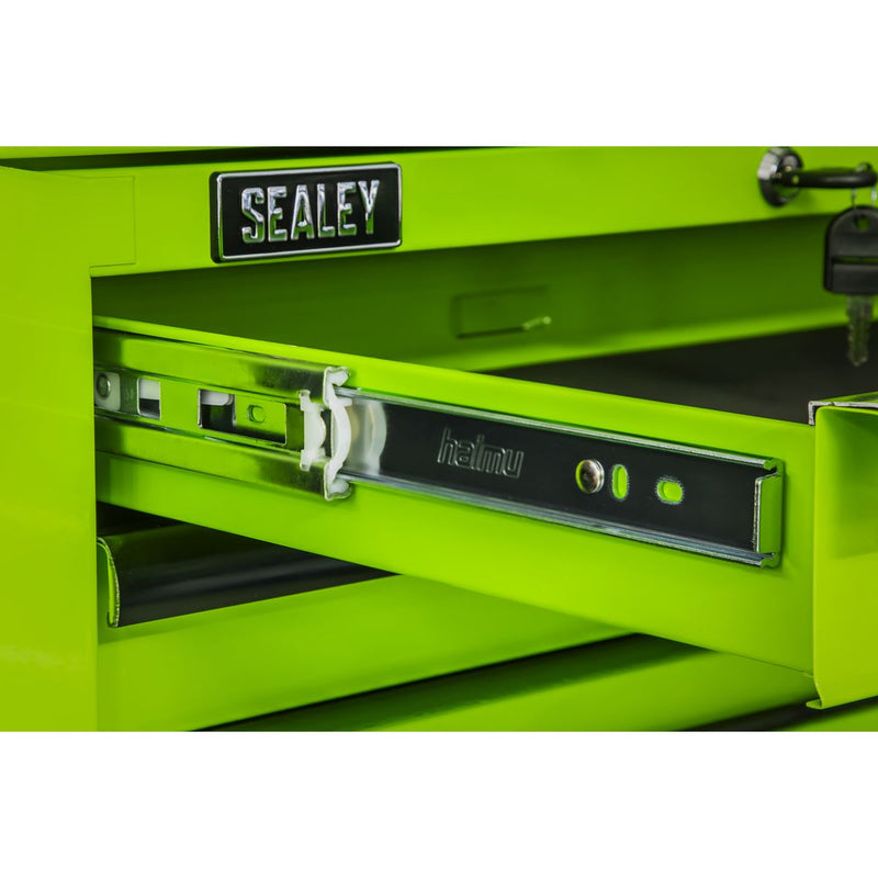 Mid-Box Tool Chest 2 Drawer with Ball-Bearing Slides - Green/Black