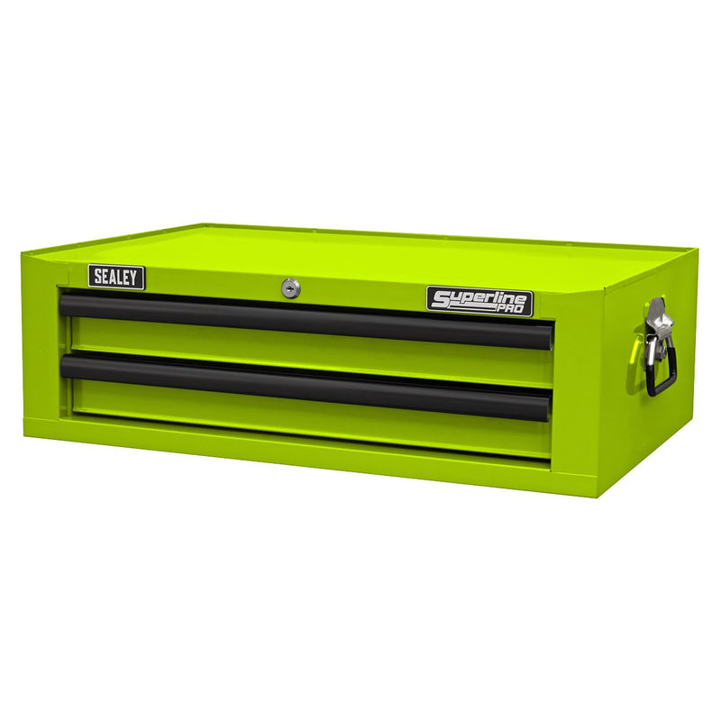 Mid-Box Tool Chest 2 Drawer with Ball-Bearing Slides - Green/Black