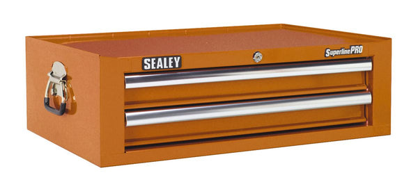 Mid-Box Tool Chest 2 Drawer with Ball-Bearing Slides - Orange