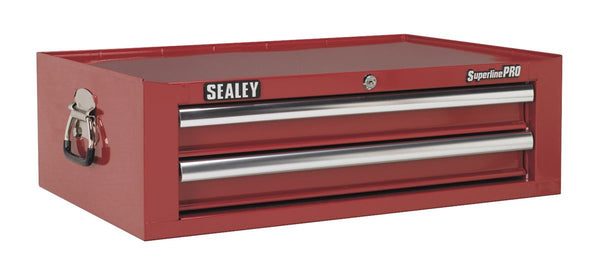 Mid-Box 2 Drawer Tool Chest with Ball-Bearing Slides - Red