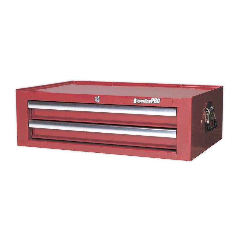 Mid-Box 2 Drawer Tool Chest with Ball-Bearing Slides - Red