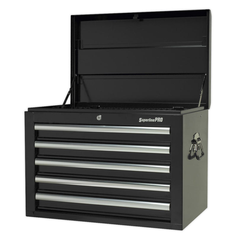 Topchest 5 Drawer with Ball-Bearing Slides - Black