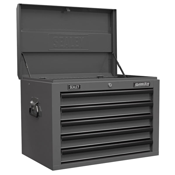 Topchest 5 Drawer with Ball-Bearing Slides - Grey/Black