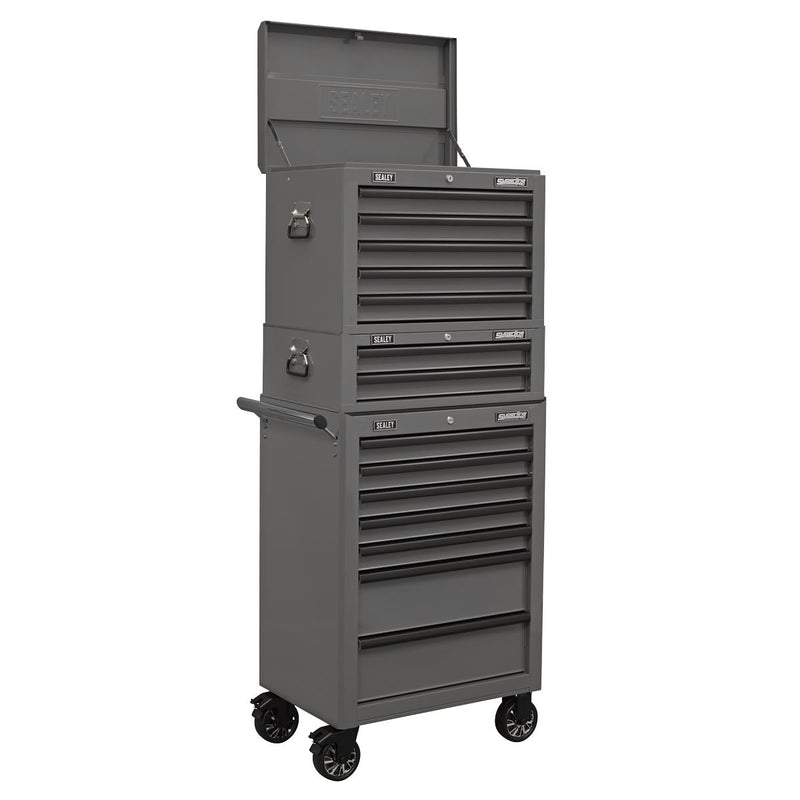 Topchest 5 Drawer with Ball-Bearing Slides - Grey/Black