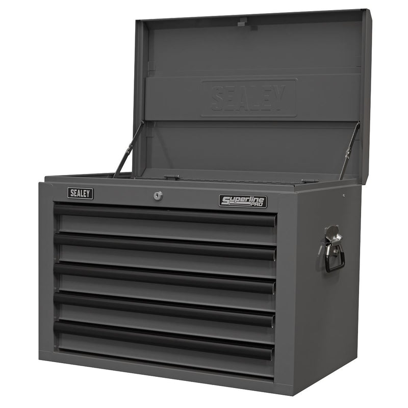 Topchest 5 Drawer with Ball-Bearing Slides - Grey/Black