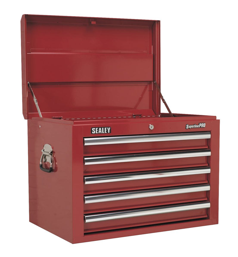 Topchest 5 Drawer with Ball-Bearing Slides - Red