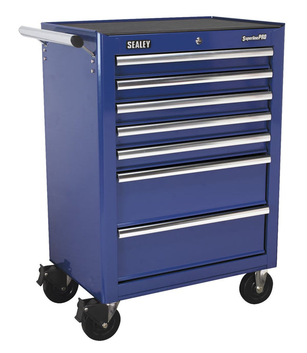 Rollcab 7 Drawer with Ball-Bearing Slides - Blue