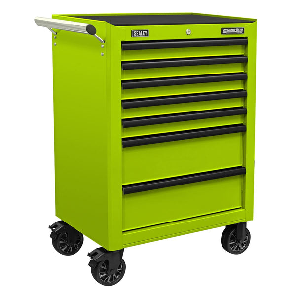 Rollcab 7 Drawer with Ball-Bearing Slides - Green/Black