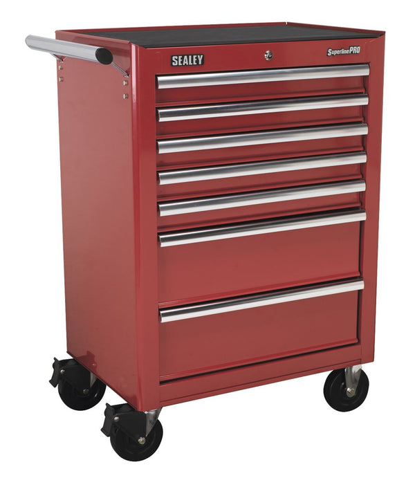 Rollcab 7 Drawer with Ball-Bearing Slides - Red