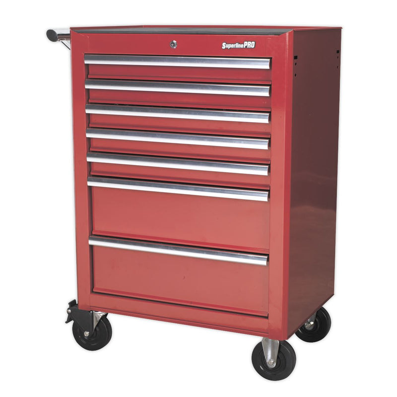 Rollcab 7 Drawer with Ball-Bearing Slides - Red