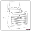 Sealey Premier&trade; Retro Style Topchest 4 Drawer - Black with Red Anodised Drawer Pulls AP28104BR