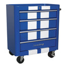 Sealey Premier&trade; Retro Style Rollcab 4 Drawer - Blue with White Stripes AP28204BWS