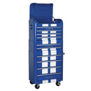 Sealey Premier&trade; Retro Style Topchest, Mid-Box Tool Chest & Rollcab Combination 10 Drawer - Blue with White Stripes AP28COMBO2BWS