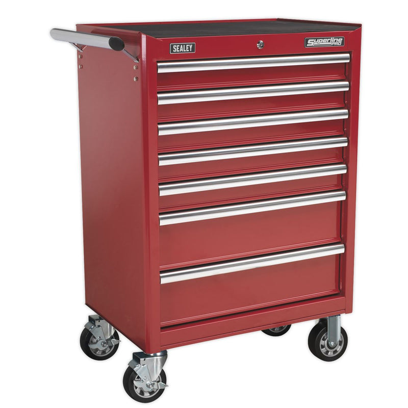 Rollcab 7 Drawer with Ball-Bearing Slides - Red