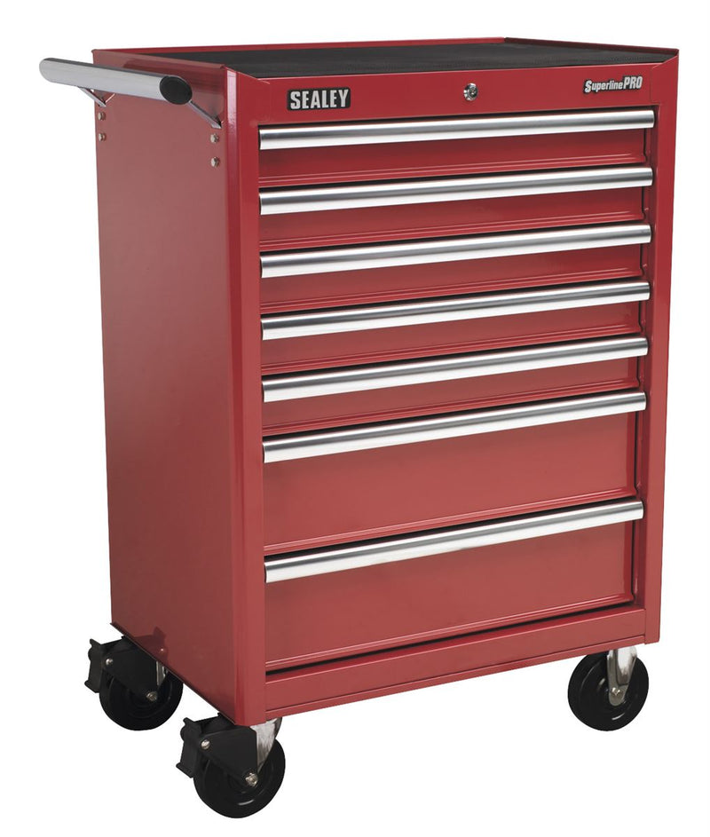 Rollcab 7 Drawer with Ball-Bearing Slides - Red