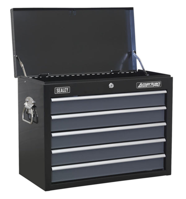 Topchest 5 Drawer with Ball-Bearing Slides - Black/Grey