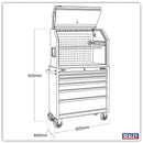 Sealey Superline PRO&reg; Hutch Toolbox & Rollcab Combo 915mm 6 Drawer AP36HBESTACK