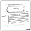 Sealey Premier&trade; Retro Style Wide Topchest 4 Drawer - Black with Red Anodised Drawer Pulls AP41104BR